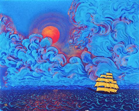 Rolling Sea Rolling Sky : r/acrylicpainting