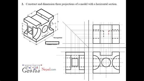 Engineering Drawing Tutorials/Orthographic and sectional views ( T 11. 4) - YouTube