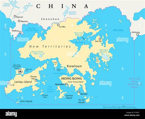 Hong Kong And Vicinity Political Map Stock Photo - Alamy