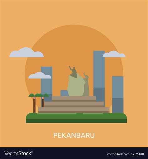 Pekanbaru city of indonesia conceptual design Vector Image