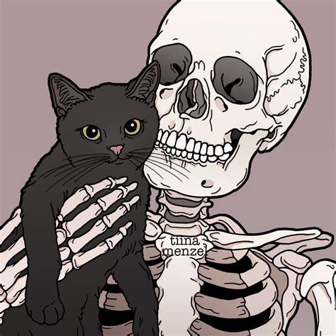 Tiina Menzel on Instagram: “🖤🐱 #blackcat #catandskeleton #catfriend ...