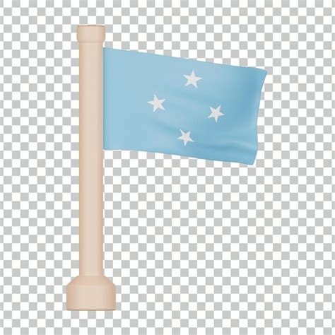 Premium PSD | Federated states of micronesia flag 3d icon