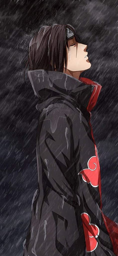 Itachi tristeza, anime, negro, cuervo, naruto, lluvia, Fondo de pantalla de teléfono HD | Peakpx