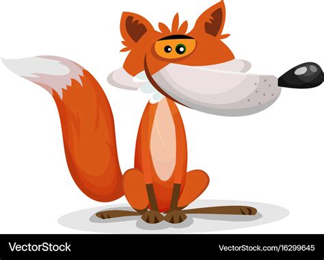 Cartoon funny fox character Royalty Free Vector Image