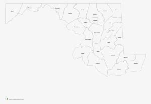 Maryland Counties Outline Map - Drawing - 1584x1123 PNG Download - PNGkit