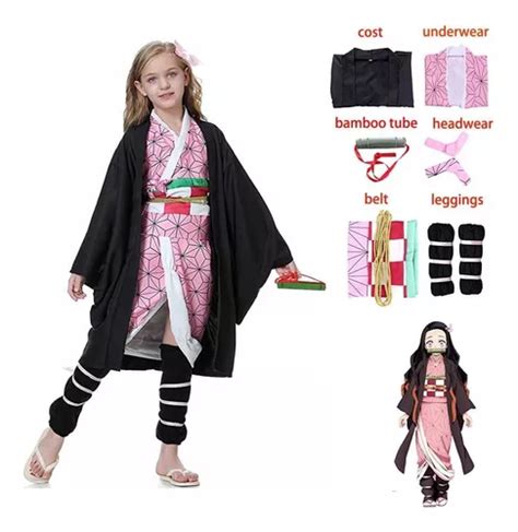 Kimetsu No Yaiba Traje Kimono Cosplay Para Niños-nezuko Kama | Cuotas sin interés