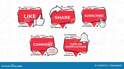 Like, Share, And Subscribe Button Icon Vector | CartoonDealer.com ...