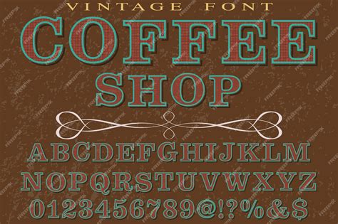 Premium Vector | Typeface handcrafted typography font design coffee