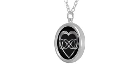 Double Infinity Silver Heart 2 - Necklace | Zazzle