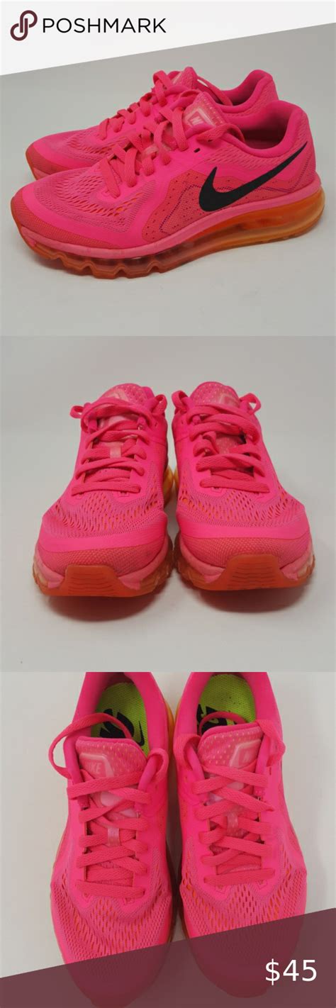 Nike Air Max Hot Pink Orange Running Shoes 2014 Nike Air Max Women's Hot Pink Orange Running 7 ...