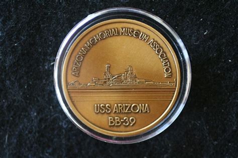 Arizona Memorial Museum Assoc. Medallion; USS Arizona BB39-Pearl Harbor 1941