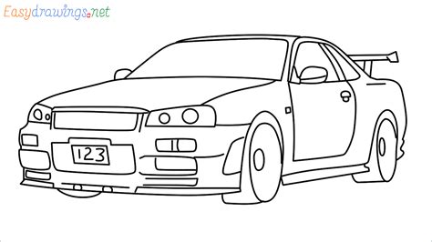 Nissan Skyline Drawing Outline