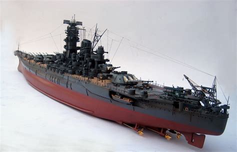 Large, detailed model of the world's most powerful battleship Yamato