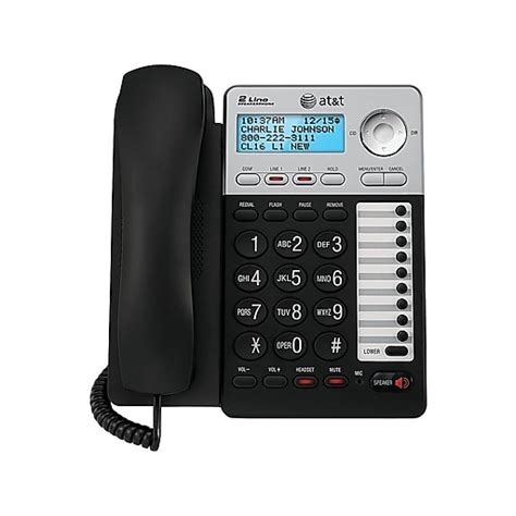 AT&T ML17929 2-Line Corded Phone, Black/Silver | Staples