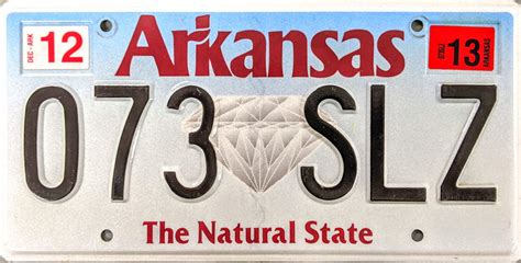 2013 Arkansas License Plate (073 SLZ)