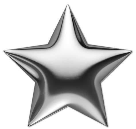 Silver Star - Transparent PNG Image