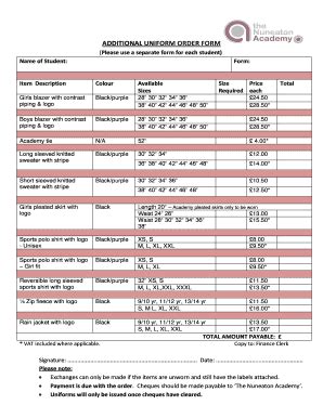 Nuneaton Academy Uniform - Fill and Sign Printable Template Online