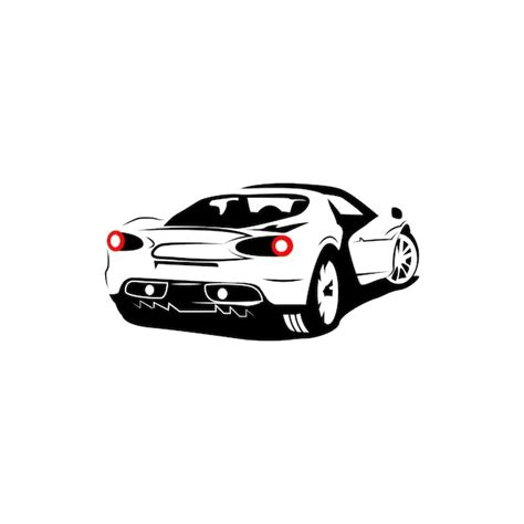 Premium Vector | Back view of stylized sports car vector symbol