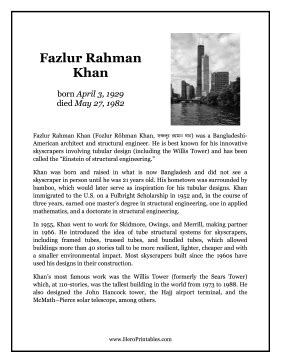 Fazlur Rahman Khan Hero Biography