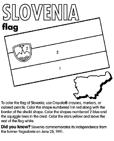 Slovenia on crayola.com | Flag coloring pages, Coloring pages, Free ...