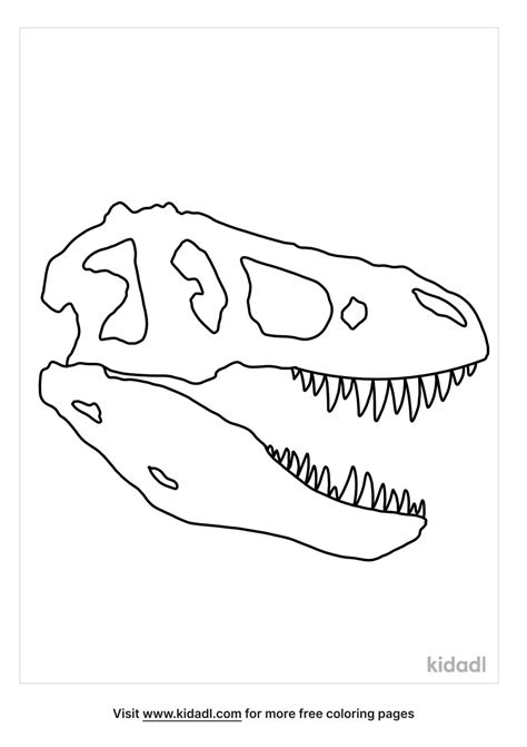 T Rex Skeleton Coloring Page