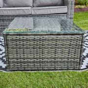 Vancouver 5 Seater Grey Rattan Corner Sofa Patio Set