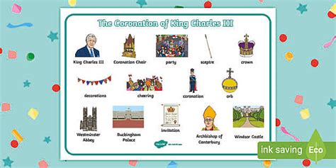 Coronation Topic Word Mat with Pictures - Phase 6 - KS1