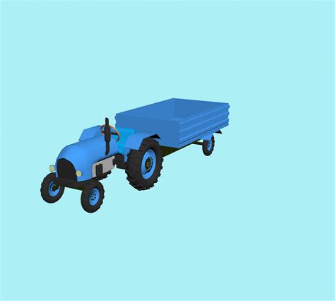 Cartoon Tractor Trailer 3D - TurboSquid 2162169