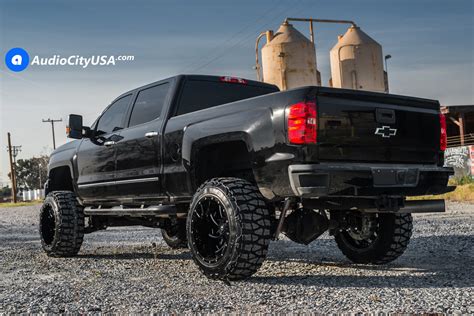 22x14 Fuel Wheels Cleaver D239 Black | 2016 Chevy Silverado 2500 ...