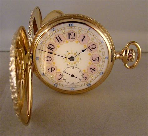 ANTIQUE ELGIN 14k SOLID GOLD MULTICOLOR HUNTER CASE FANCY DIAL 16s POCKET WATCH | Pocket watch ...