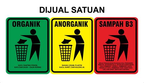 STIKER VINYL SAMPAH ORGANIK, ANORGANIK, B3 (DIJUAL SATUAN) | Lazada Indonesia