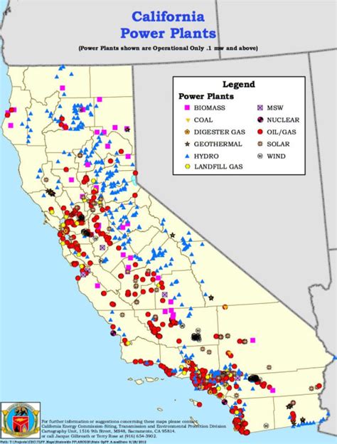 Map of California Energy Production: Gas Will Remain Top Producer