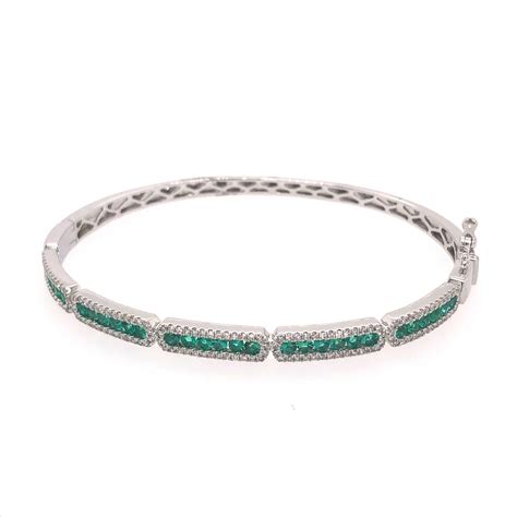 Stunning Emerald & Diamond Bangle - Broestl & Wallis