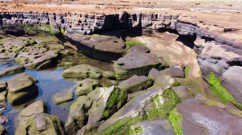 Drone Footage of the Volcanic Rocks on Jeju Island in Korea Stock Footage - Video of footage ...