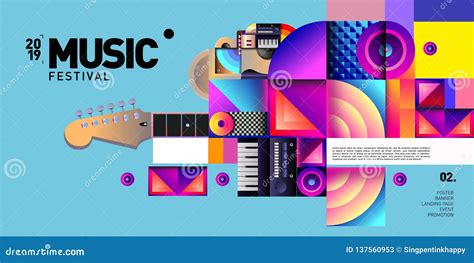 Vector Colorful Music Festival for Event Banner and Poster Stock Vector - Illustration of disco ...