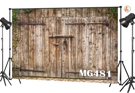 MOHome Polyster 7x5ft Rustic Barn Door Photography Backdrops Studio Background Vintage Farmhouse ...