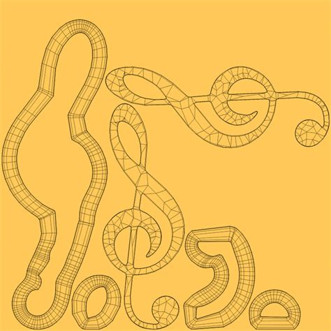 Treble Clef Music Symbol Gold Model - TurboSquid 2060781