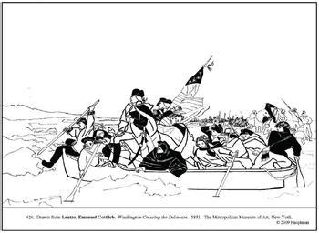 George Washington Crossing The Delaware Coloring Page Coloring Pages