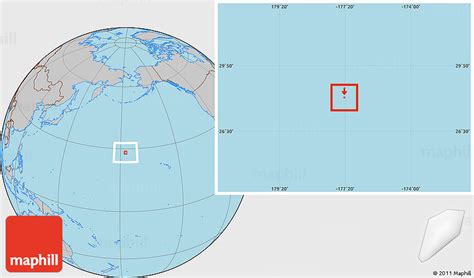 Gray Location Map of Midway Islands