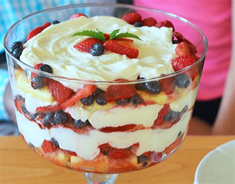 fruit trifle with pound cake