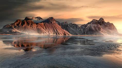 1280x720 Resolution Seashore Iceland Mountains 5K 720P Wallpaper ...