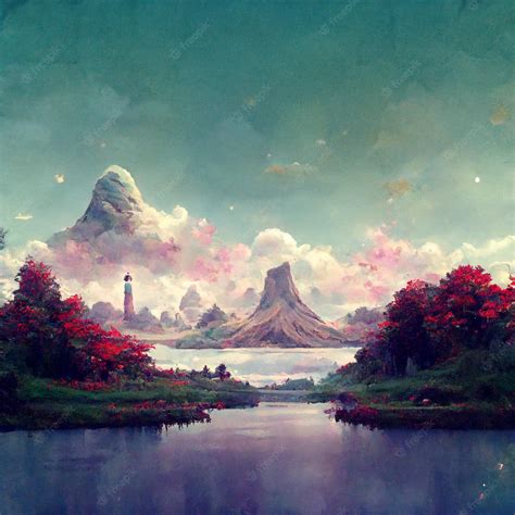 Premium Photo | Anime style landscape art