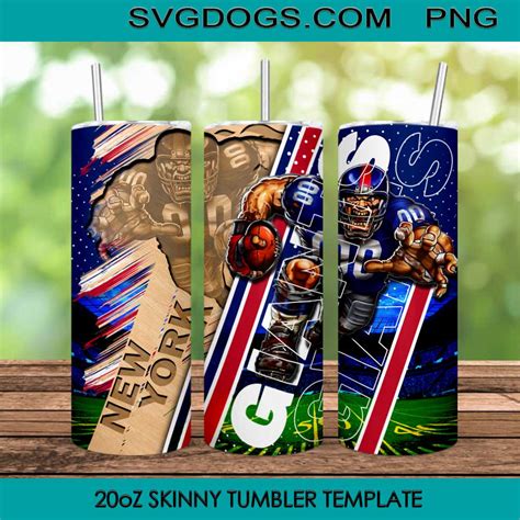 New York Giants Mascot 20oz Tumbler Wrap PNG File