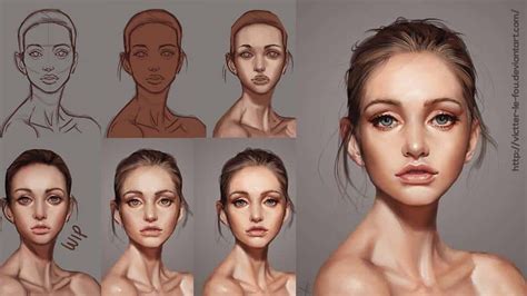How To Paint These 21 Digital Portraits (Step-By-Step) | Digital painting portrait, Digital ...