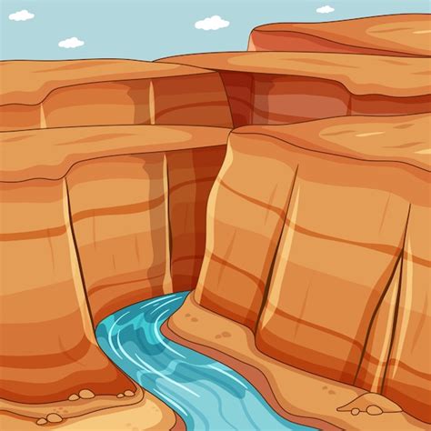 Free Vector | Big canyon with river