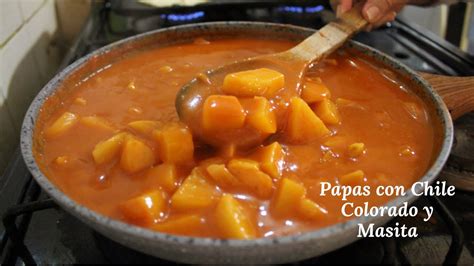 Papas con Chile Colorado y Masita | Cocinando al día👩‍🍳 - YouTube