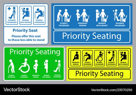 Priority seat sticker Royalty Free Vector Image