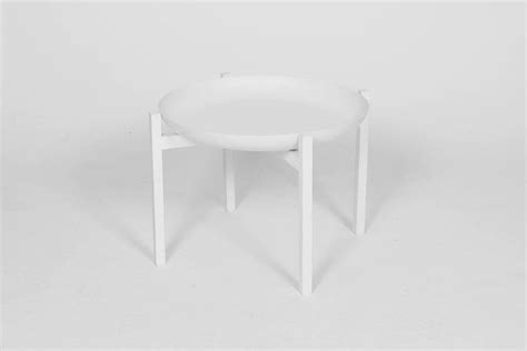 White circular tray side table | Hire & Rental | Granger Hertzog