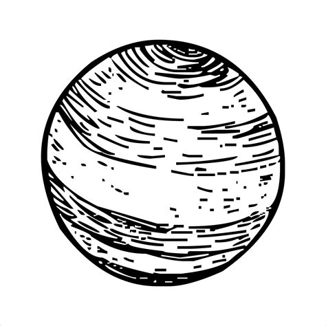 planet silhouette line art. black and white planet vector isolated on white background. vector ...