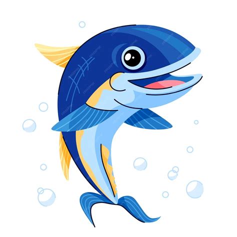 Free Vector | Hand drawn tuna cartoon illustration